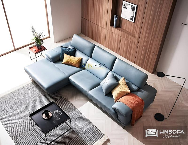 Mẫu sofa góc L xanh dương HNS32 được ưa chuộng hàng đầu hiện nay