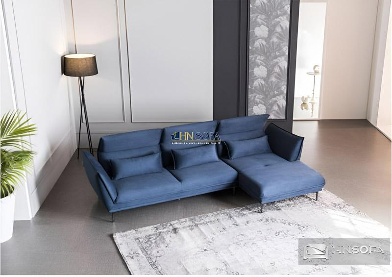Sofa nỉ Hàn góc L HNSN16 xanh đậm cá tính giúp không gian hiện đại hơn