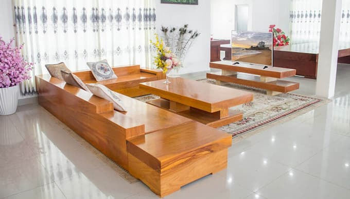 Bộ sofa nguyên khối đẹp cho không gian phòng khách biệt thự