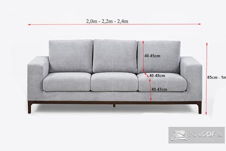 Kích thước ghế sofa băng 3 chỗ tiêu chuẩn