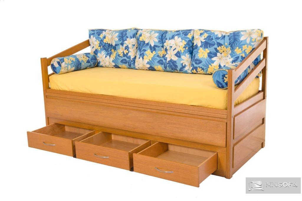 Mẫu ghế Ghế sofa gỗ có ngăn kéo kiểu dáng đơn giản