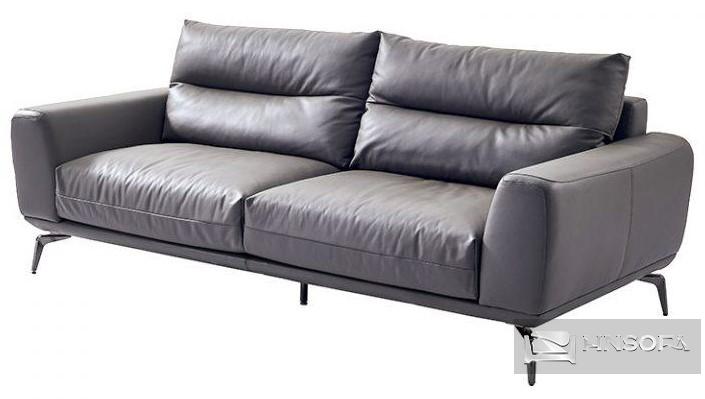 Mẫu ghế sofa 1m4 chất liệu da bò chân kim loại sang trọng