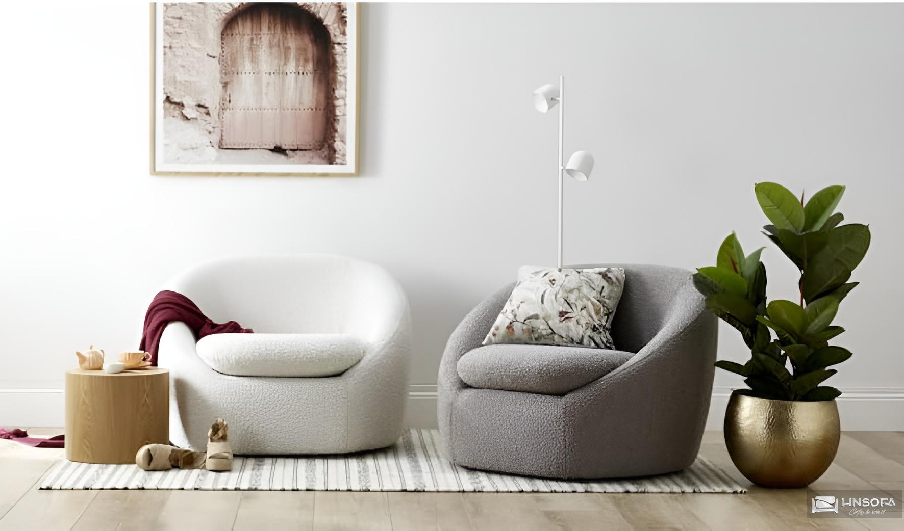 Mẫu ghế sofa băng đơn không chân với tone màu đối lập