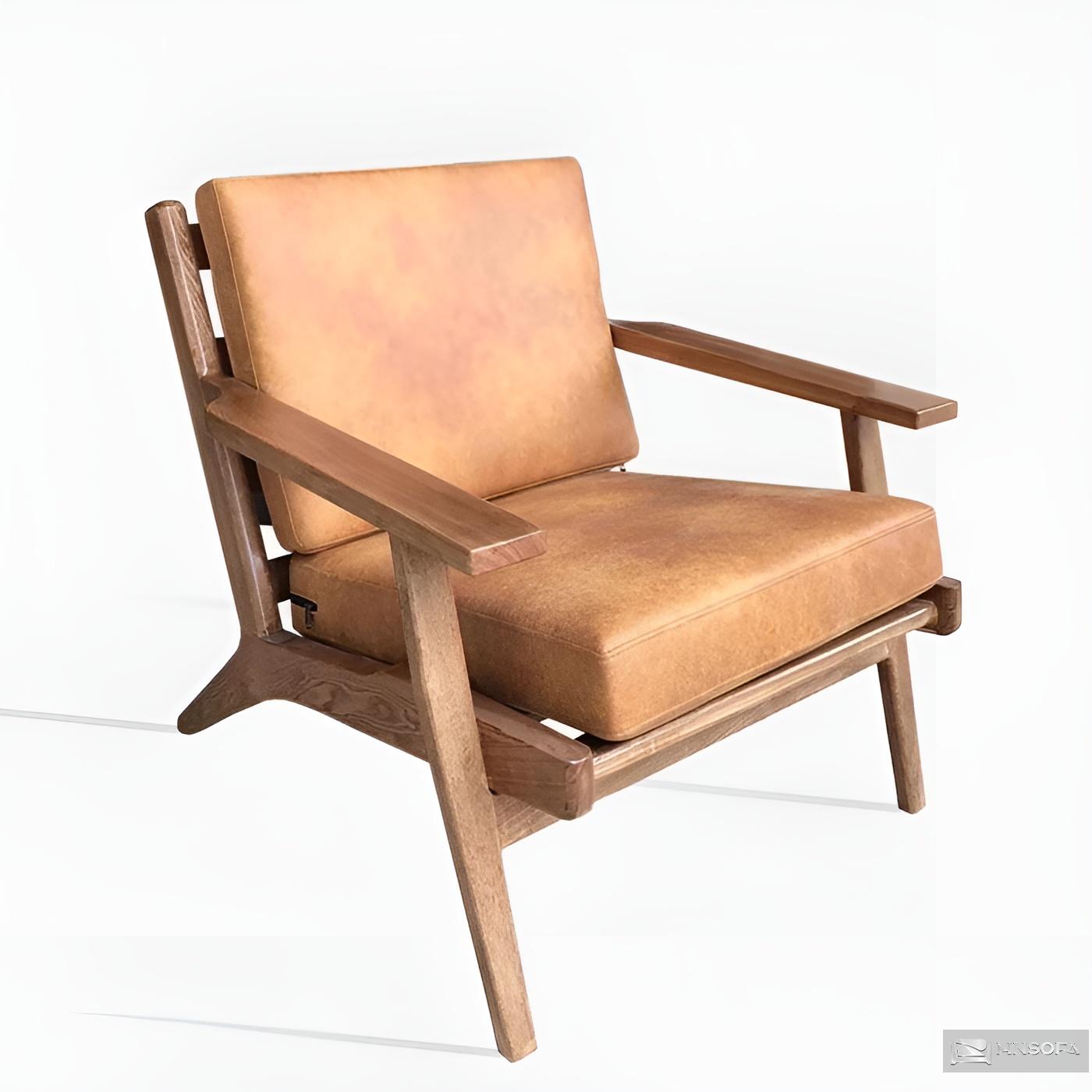 Mẫu ghế sofa đơn bằng gỗ mang phong cách vintage