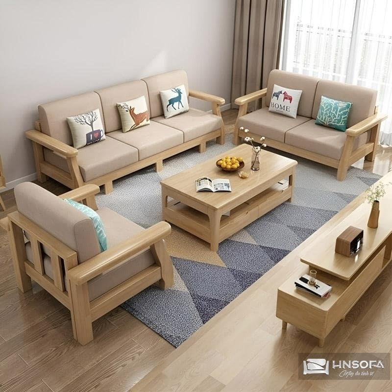 Mẫu ghế sofa gỗ kiểu đẹp hiện đại