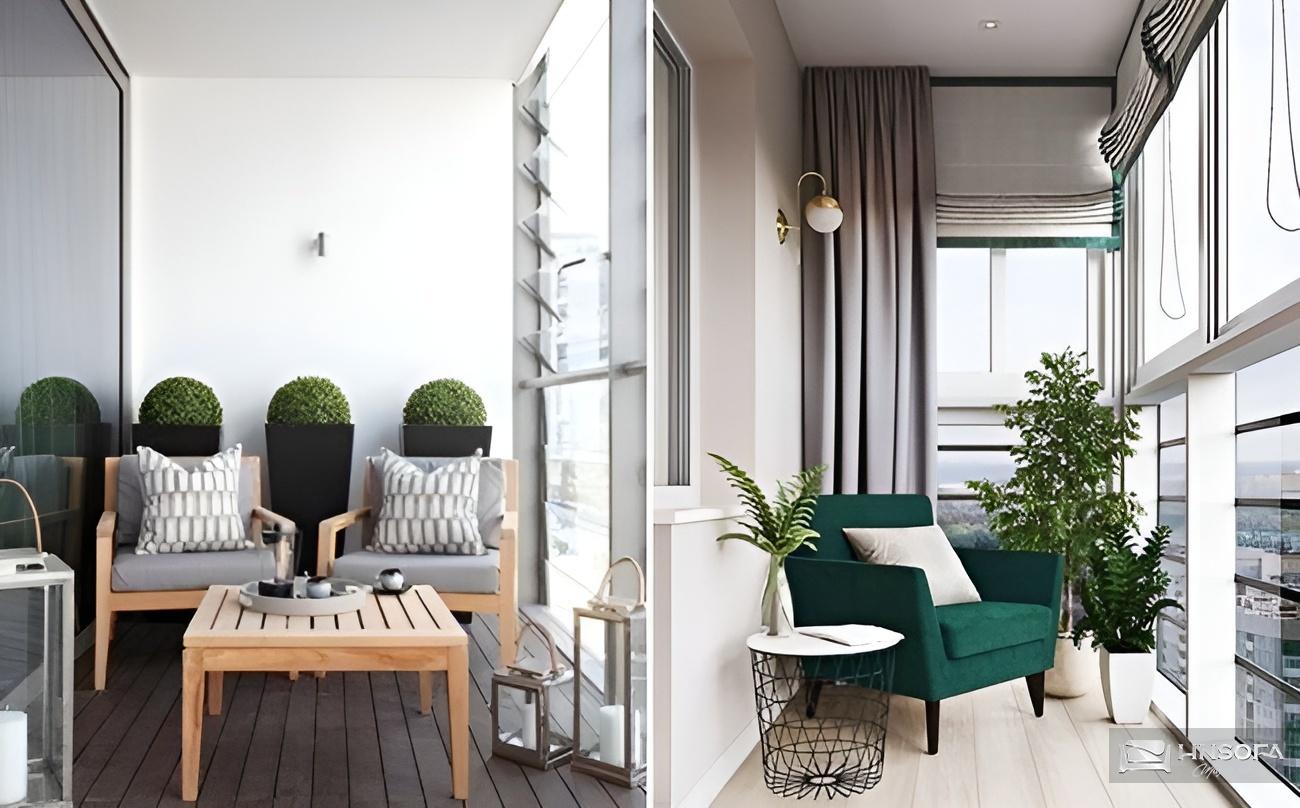 Mẫu ghế sofa băng nhỏ gọn ngồi thư giãn ở ban công