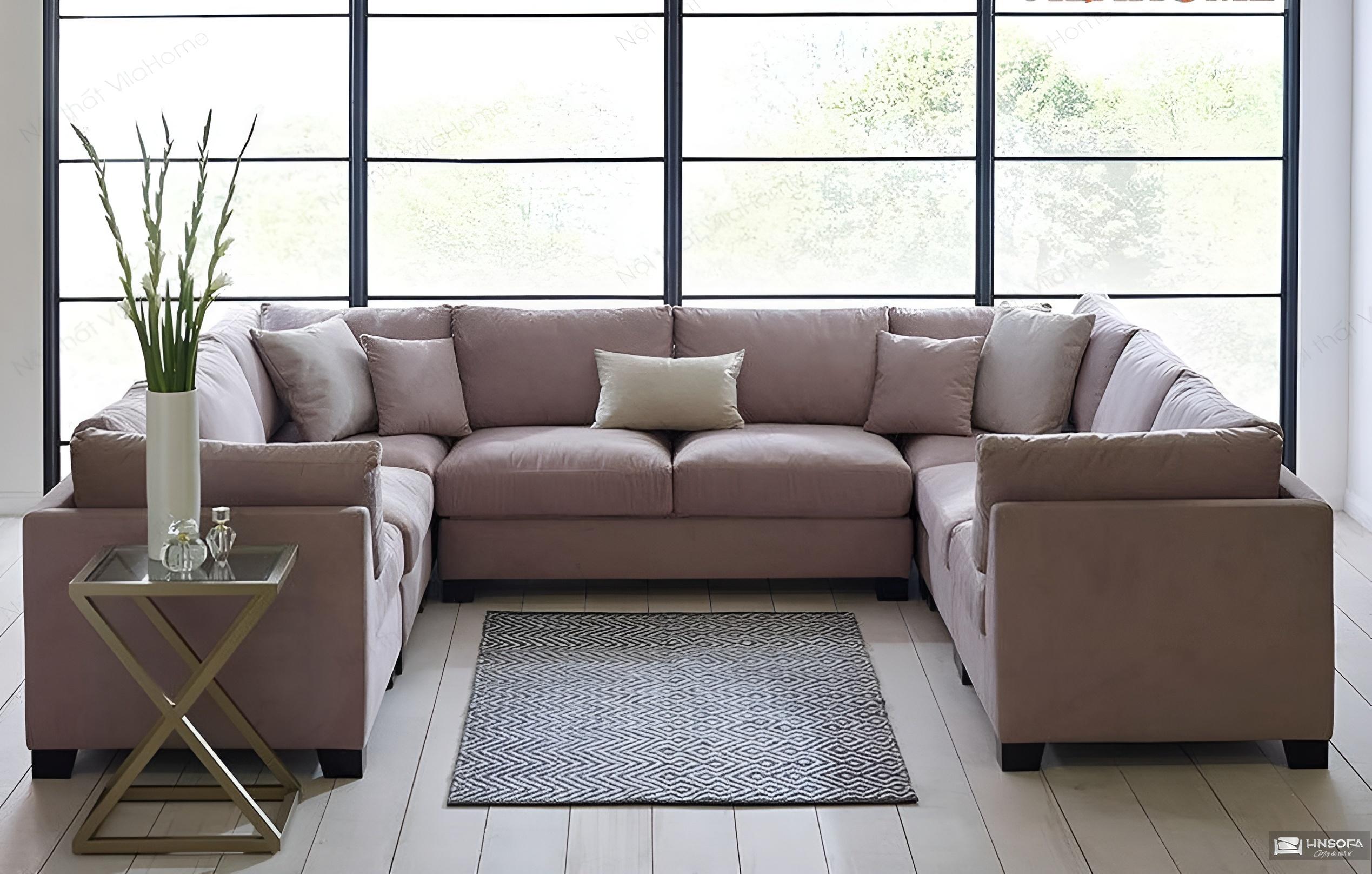 Mẫu ghế sofa văn phòng chữ U mang vẻ đẹp cân xứng, hoàn hảo