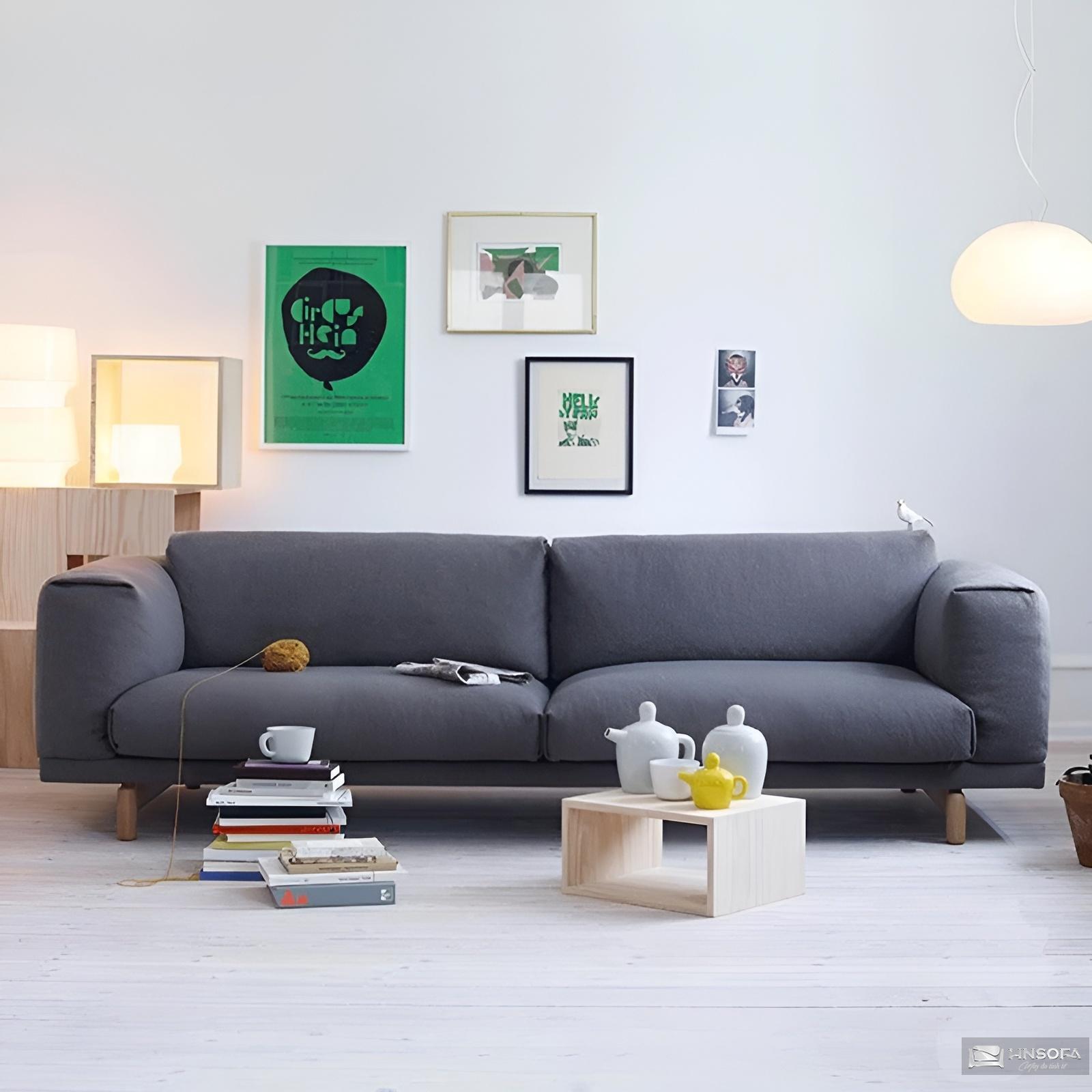 Mẫu ghế sofa văn phòng nhỏ màu xám nhã nhặn, thanh lịch