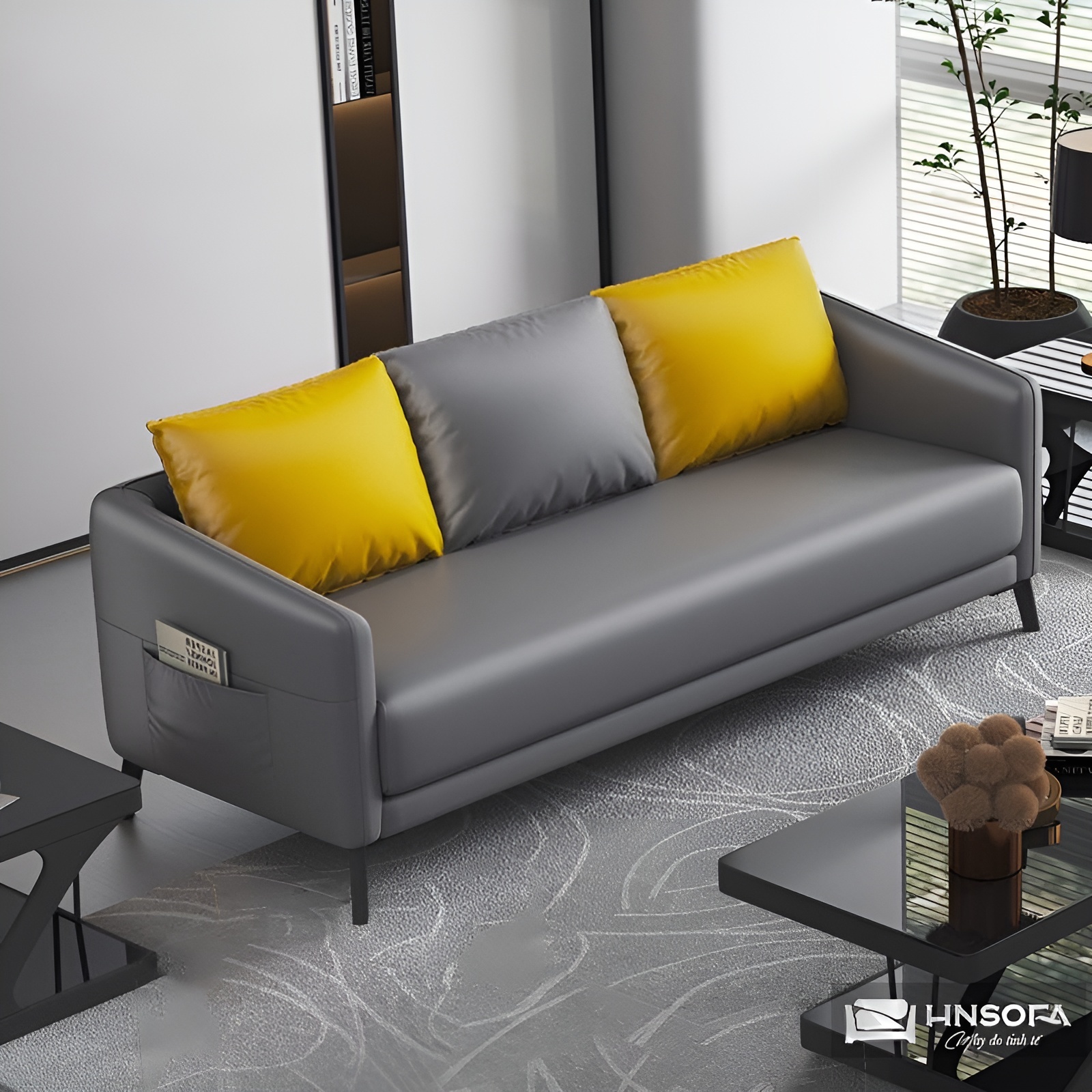Mẫu sofa băng nhỏ làm từ da sang trọng