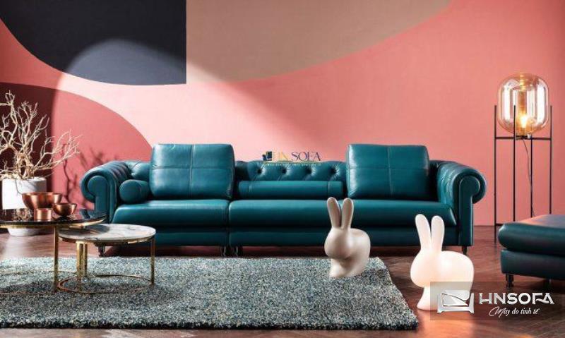 Mẫu sofa biệt thự tân cổ điển da Hàn HNS46
