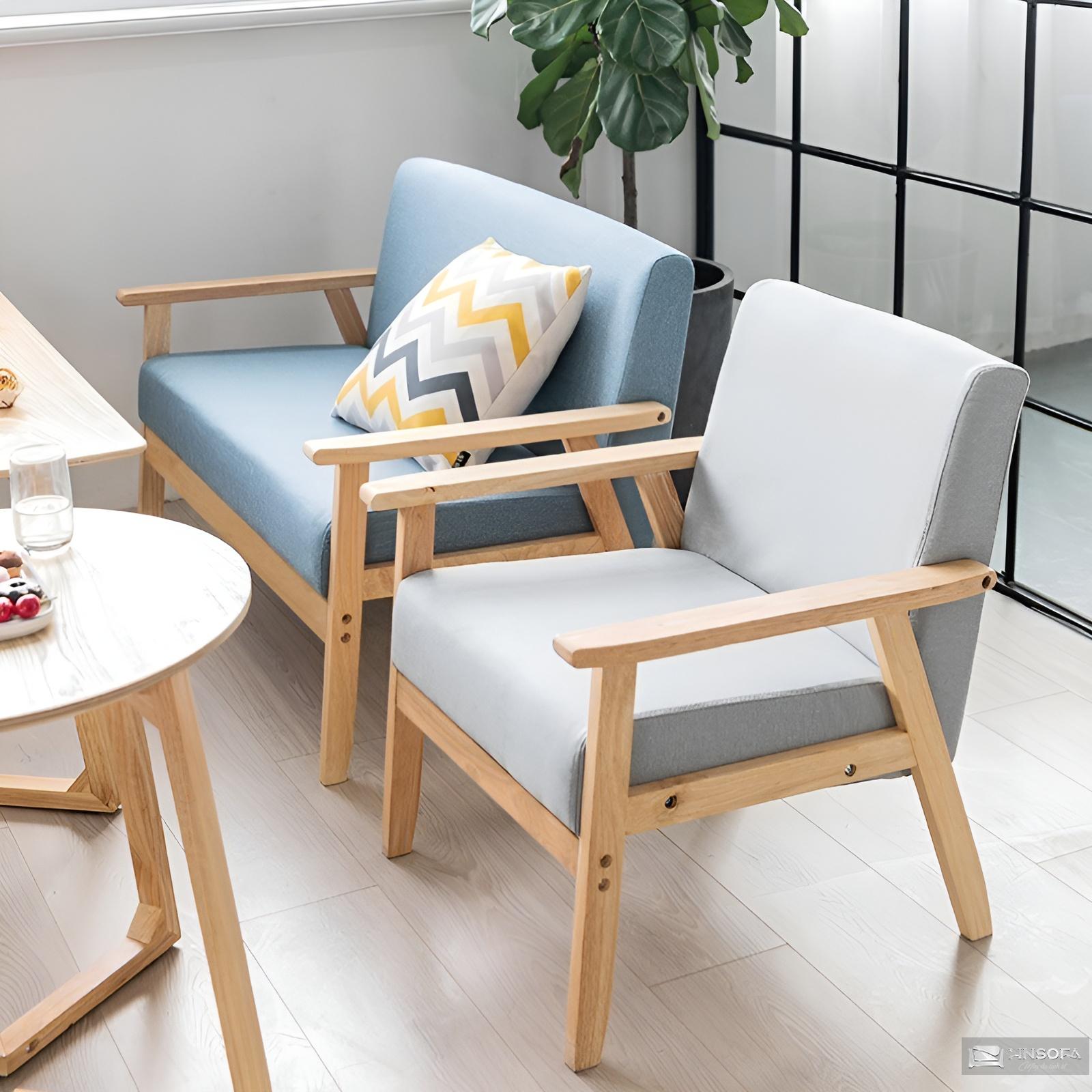Mẫu sofa đơn bằng gỗ trang trí phòng khách