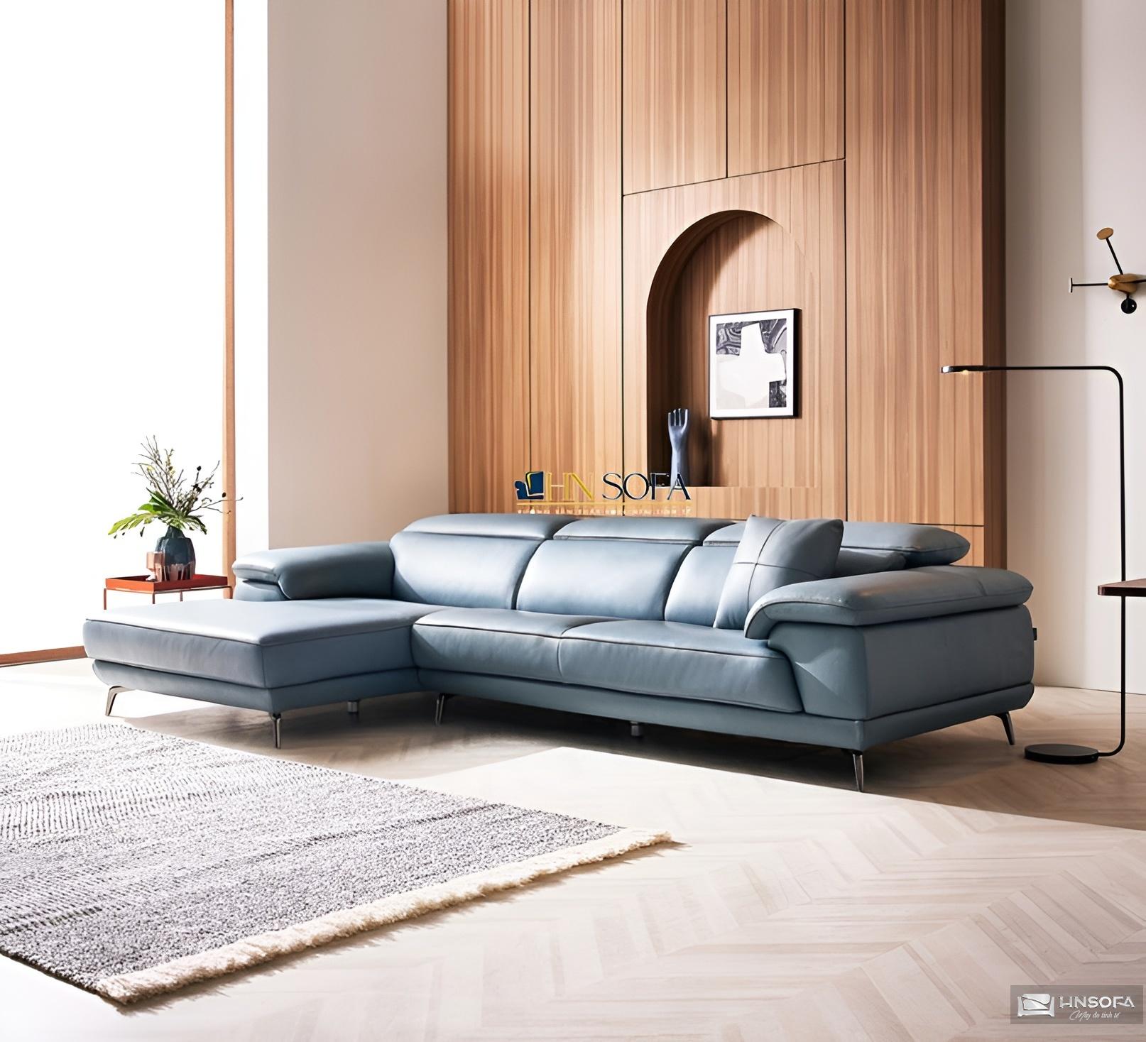 Mẫu sofa góc chữ L bọc da Hàn Quốc HNS32