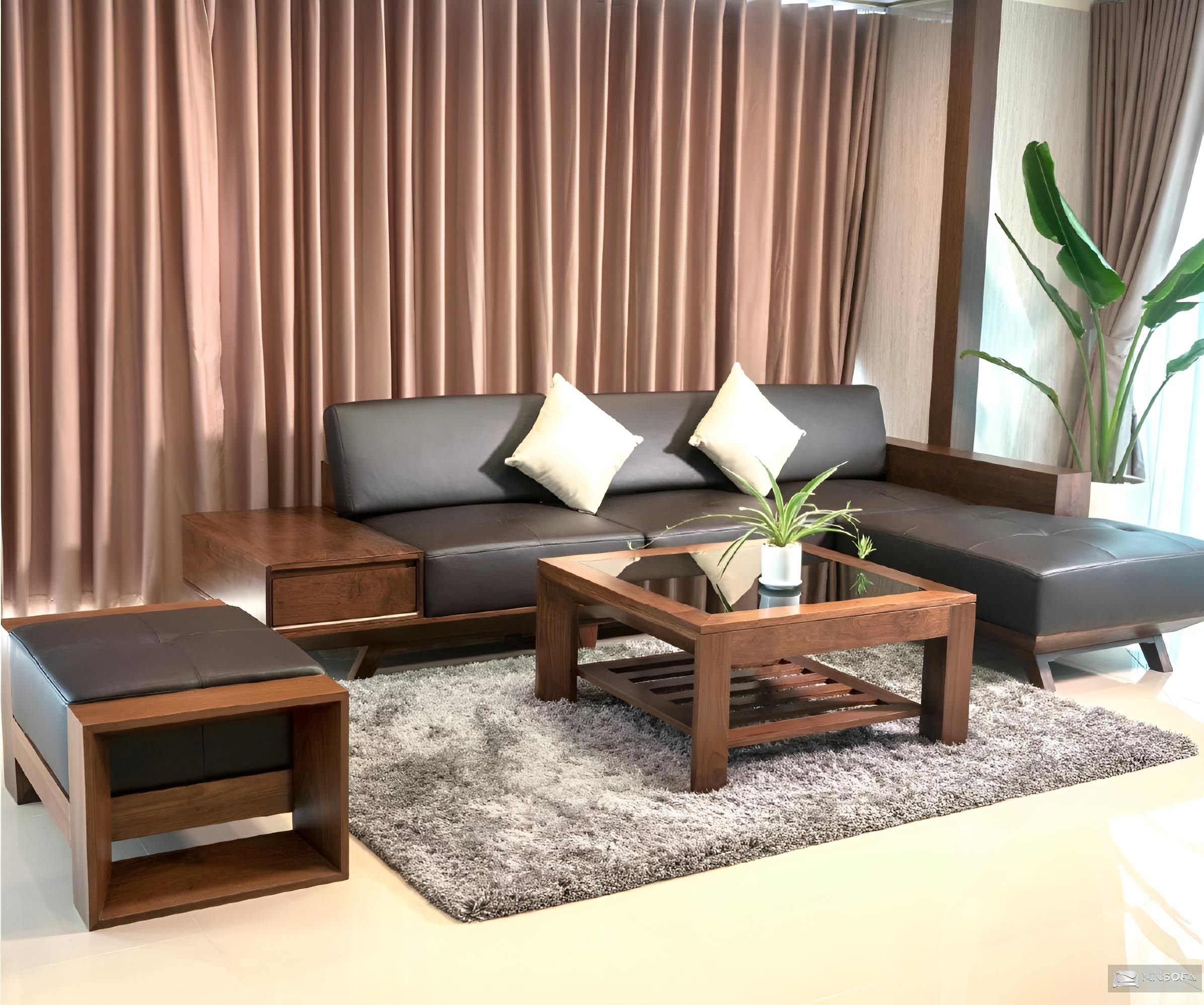 Mẫu sofa văng được làm từ gỗ hương