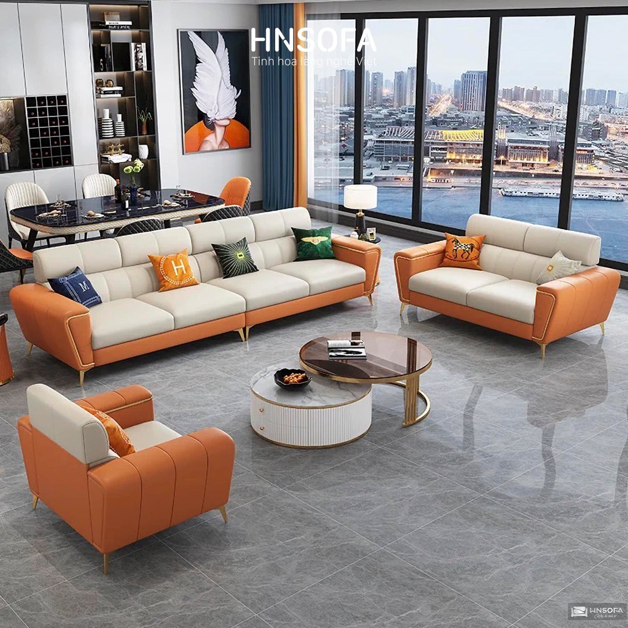 Sofa da là sự lựa chọn tối ưu cho không gian nhà ống, chung cư