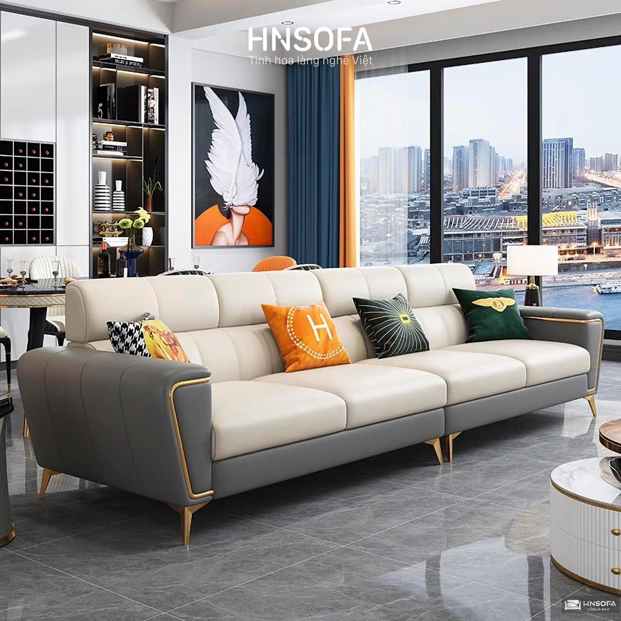 Sofa da công nghiệp tinh tế, hiện đại và tăng giá trị thẩm mỹ cao