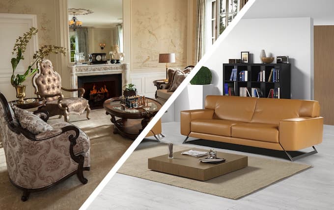 So sánh giữa dòng sofa cổ điển và sofa hiện đại