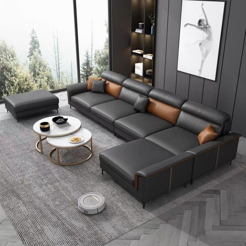 Sofa chuyển góc  HNS147 bọc da Microfiber của Mỹ
