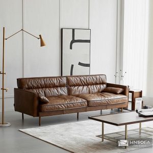 Alternative view of Sofa văng da bò Ý nhập khẩu HNS223