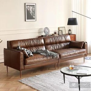 Sofa văng da bò Ý nhập khẩu HNS223
