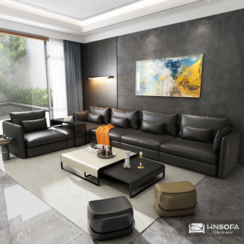 Sofa góc L da bò tiếp xúc nhập khẩu Ý HNS224 - Ảnh 3