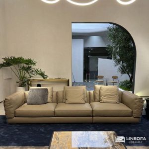 Sofa văng bọc da bò nhập khẩu HNS227