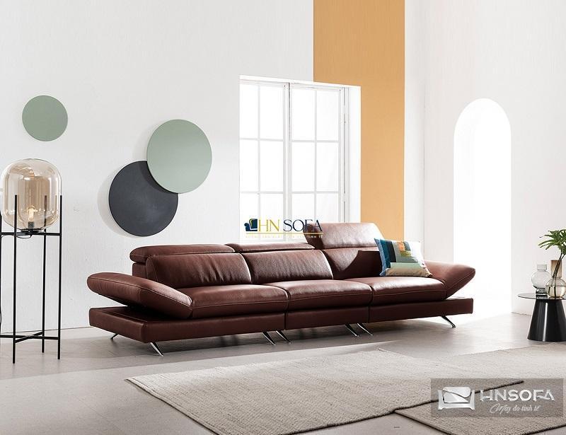 Sofa da bò Ý HNS106 decor cho phòng khách