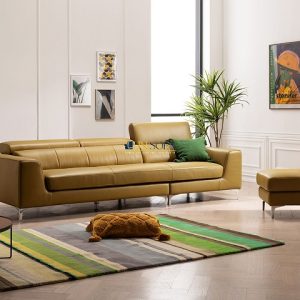 Alternative view of Sofa da Hàn Quốc HNS127 - Lạ mắt với màu vàng chanh thanh lịch!