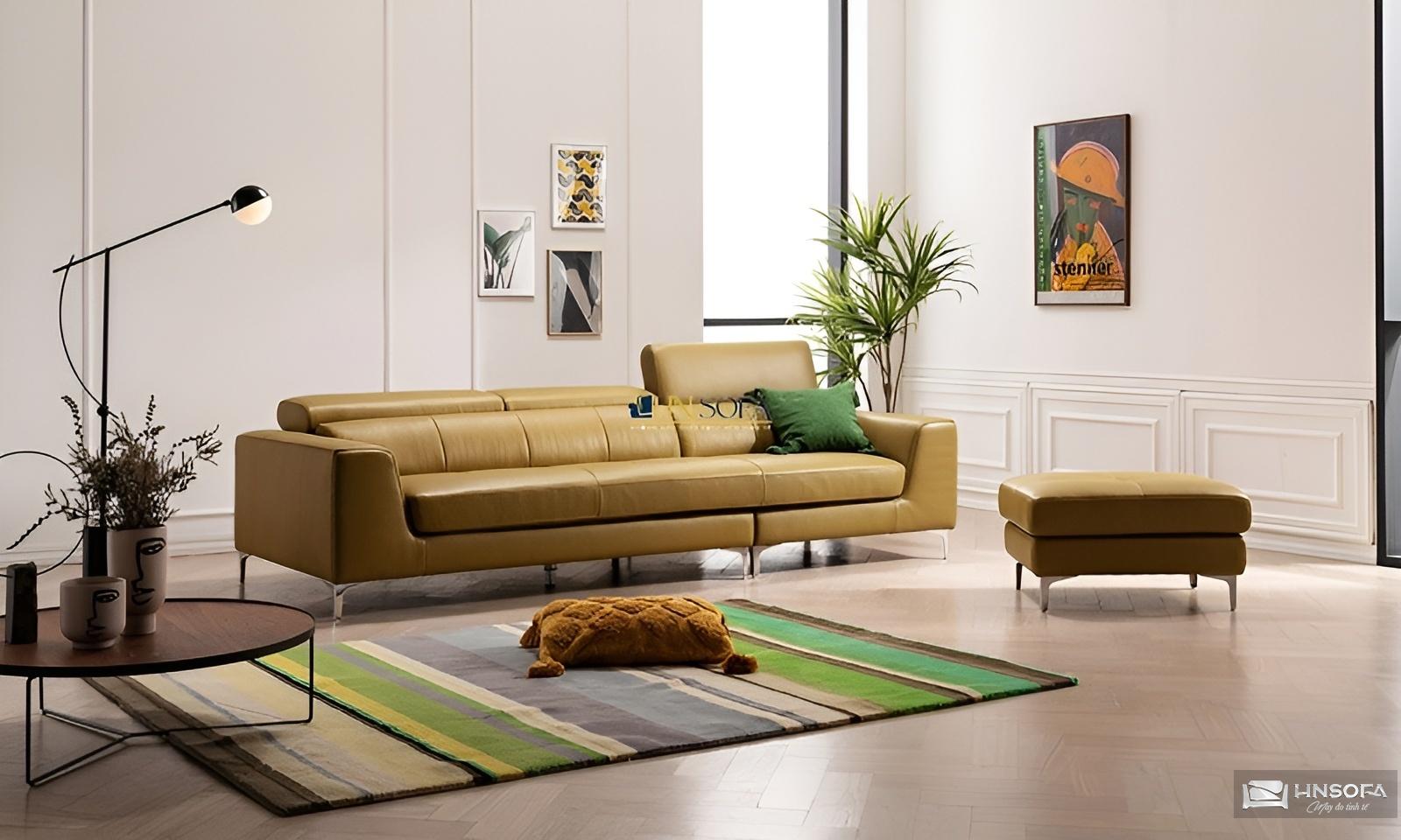 Sofa da Hàn Quốc HNS127 nhỏ gọn nhưng cũng đủ để đáp ứng nhu cầu sử dụng