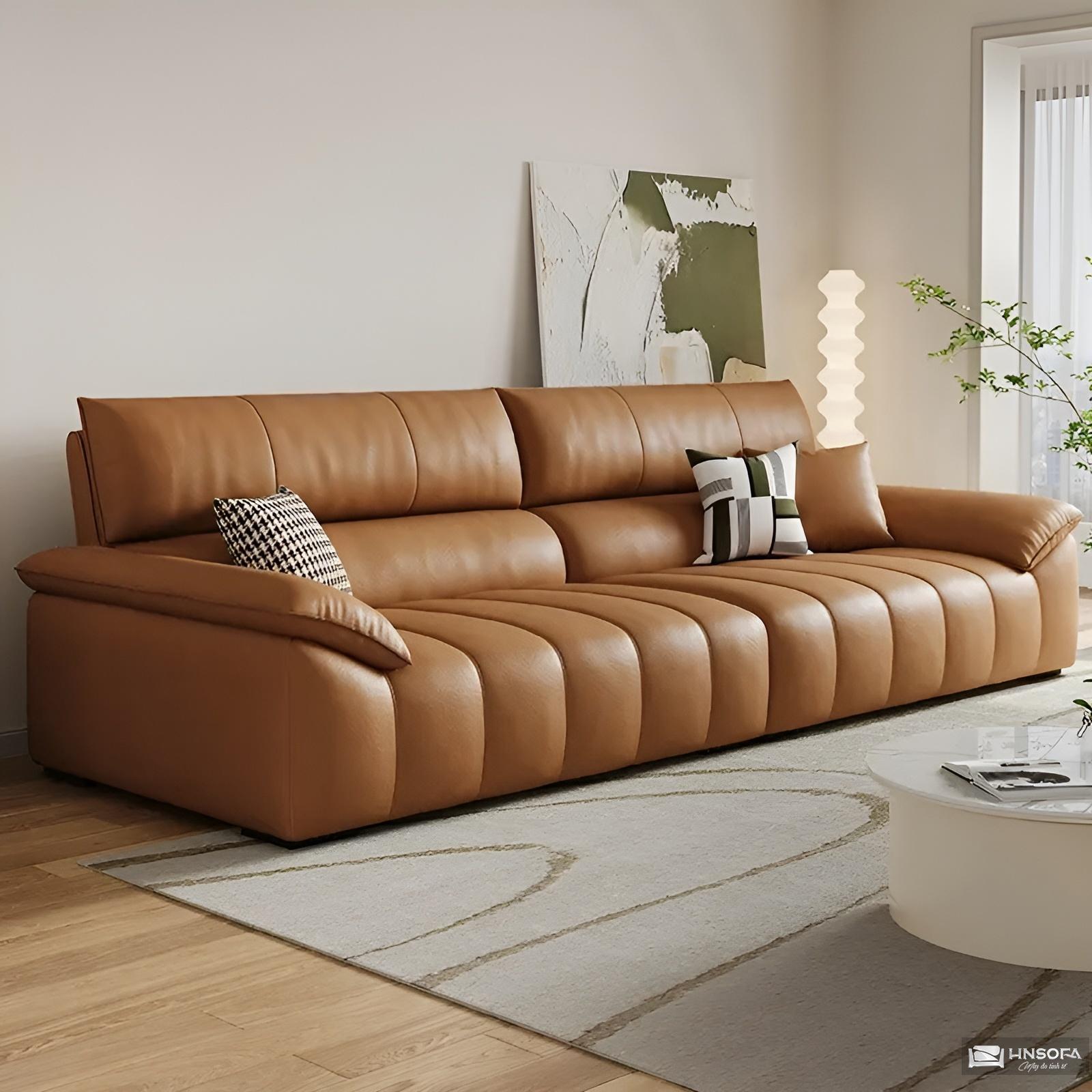 Sofa da màu nâu cao cấp