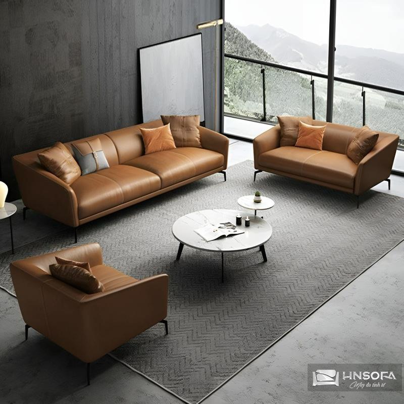 Sofa dáng văng bọc da Ý VP02