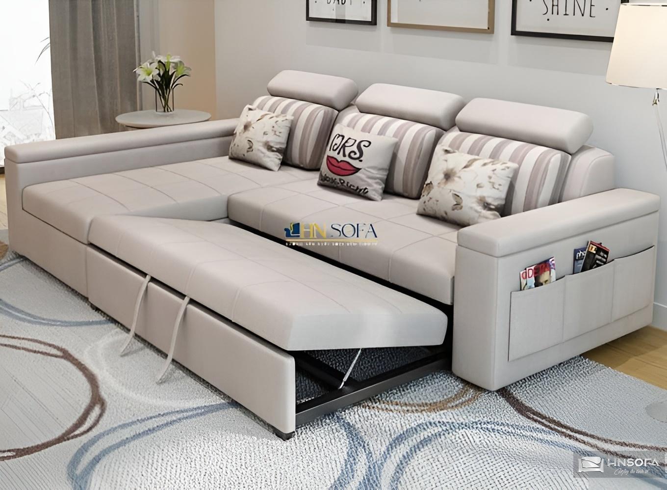 Sofa giường HNSG05 thiết kế hiện đại kết hợp nâng hạ đầu thông minh