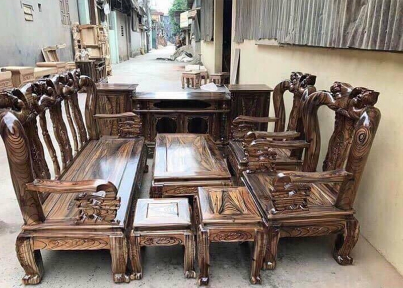 Sofa gỗ tràm màu tự nhiên hiện đại, sang trọng
