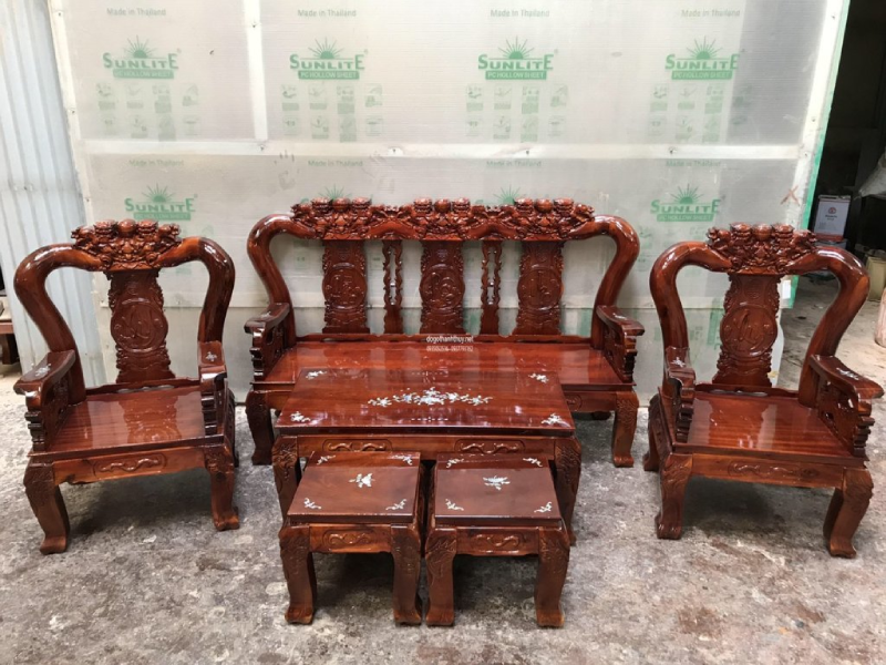 Sofa gỗ tràm xoan tay 8