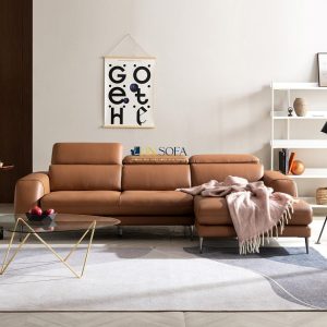 Sofa góc sang trọng HNS118 giả da Hàn Quốc đơn giản, thanh lịch!