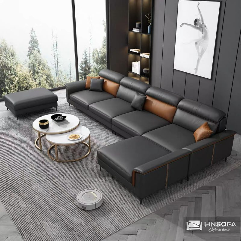 Sofa góc L bọc da Microfiber của Mỹ