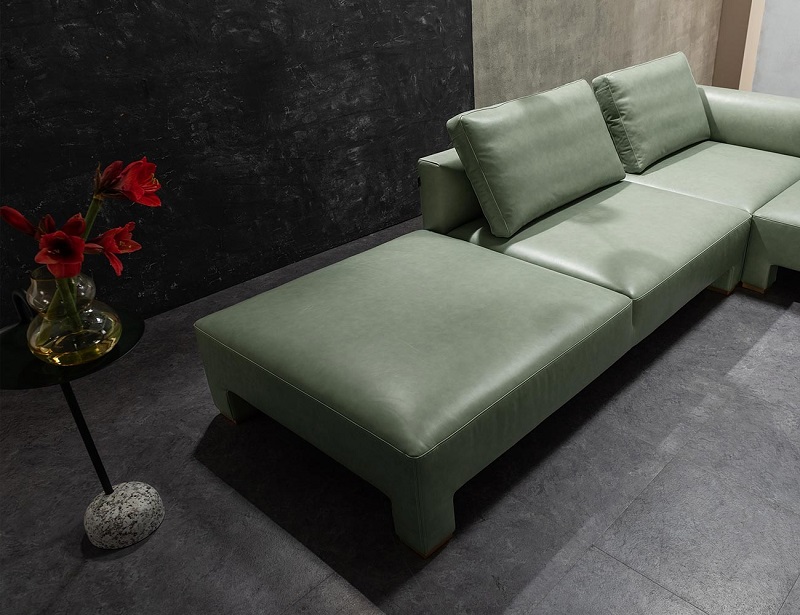 Sofa góc L da bò Ý HNS108