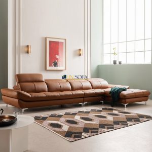 Alternative view of Sofa góc L sang trọng HNS115 màu nâu bò thượng lưu, đẳng cấp!