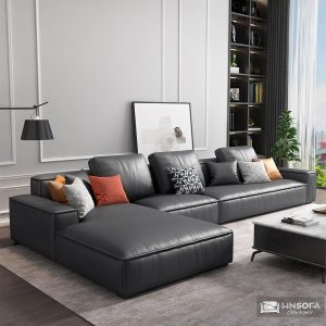 Sofa góc L HNS182 bọc da Ý nhập khẩu