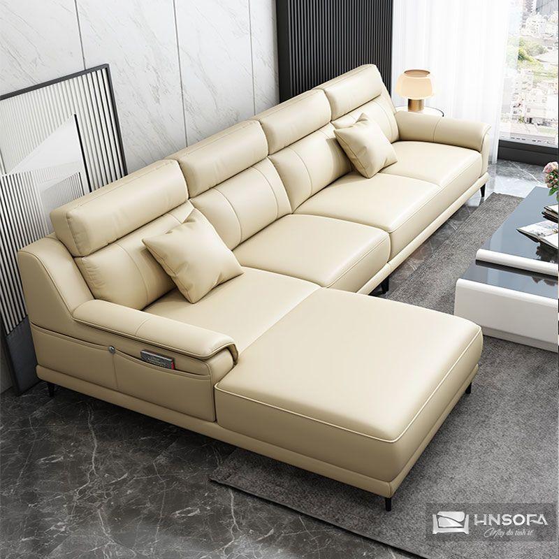 Sofa góc L hiện đại HNS192 bọc da Ý nhập khẩu