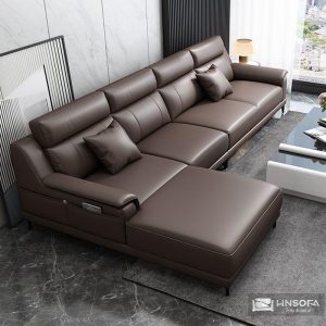 Alternative view of Sofa góc L hiện đại HNS192 bọc da Ý nhập khẩu