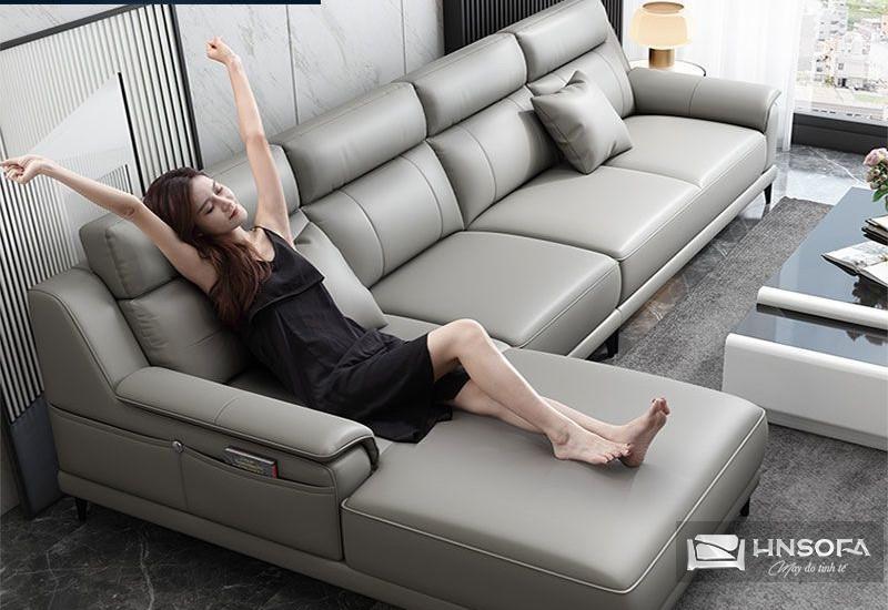 Sofa góc L hiện đại HNS192 bọc da Ý nhập khẩu - Ảnh 3