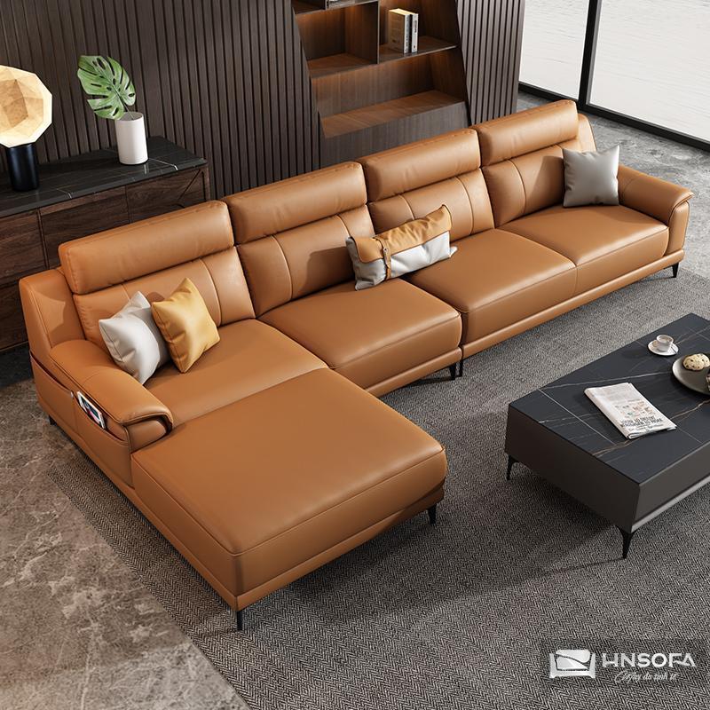 Sofa góc L hiện đại HNS192 bọc da Ý nhập khẩu - Ảnh 5