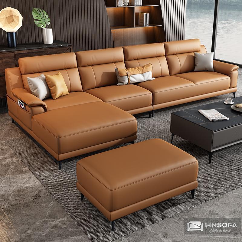 Sofa góc L hiện đại HNS192 bọc da Ý nhập khẩu - Ảnh 6