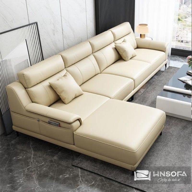 Sofa góc phải hiện đại HNS192 bọc da Ý