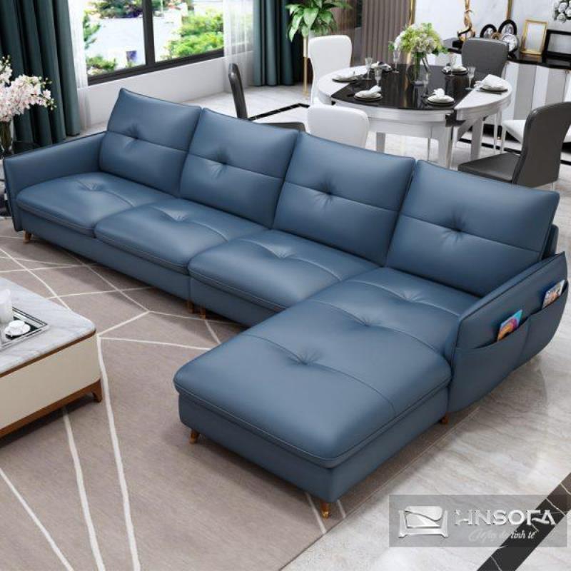 Sofa góc trái HNS186 màu xanh than sang trọng