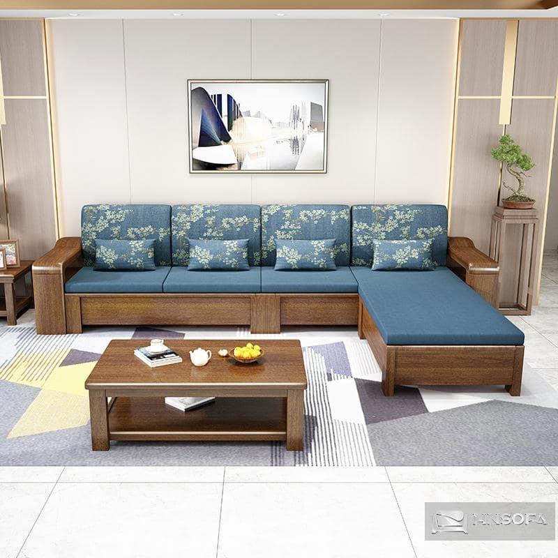 Sofa hộp gỗ góc L hiện đại HNW05