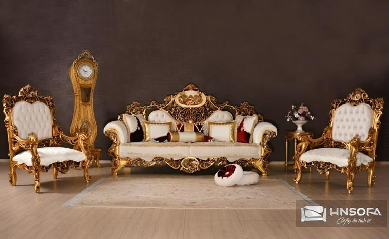 Sofa kiểu hoàng gia bọc vải nhung