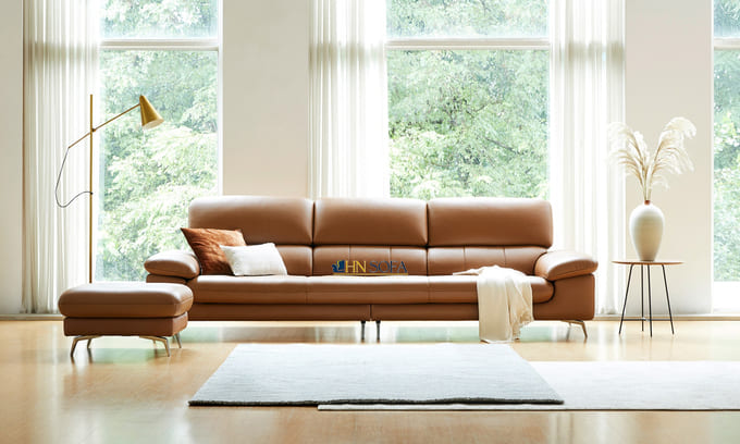 Sofa văng HNS55 da bò Carola Ý cao cấp