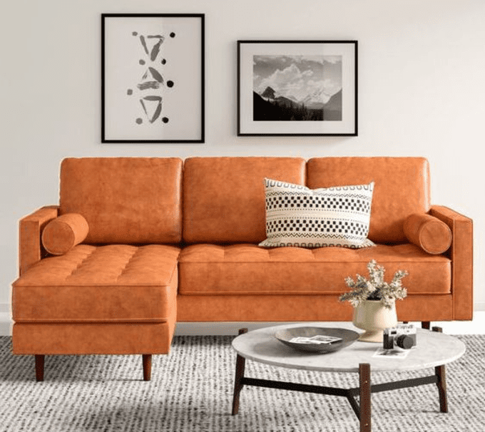 Sofa da màu cao tạo điểm nhấn cho mọi không gian phòng khách