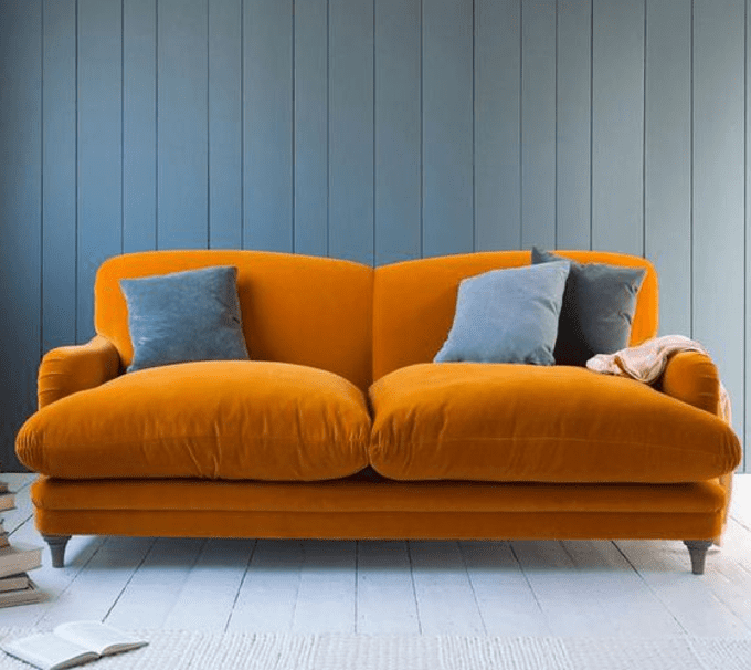 Sofa màu vàng cam tăng tính thẩm mỹ cao